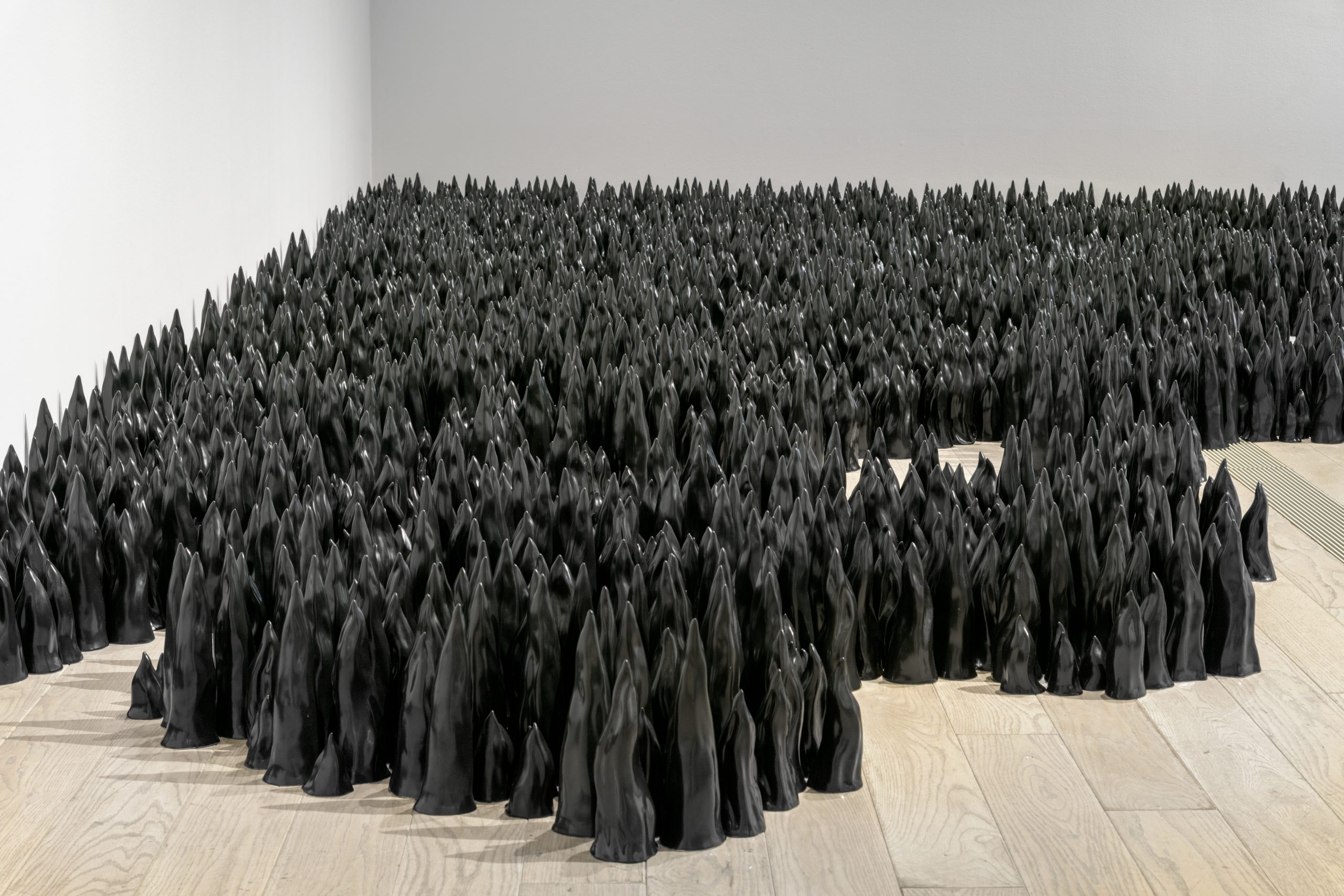 Liu Jianhua, Black Flame, 2017. Installation view, The Allure of Matter: Material Art from China, Los Angeles County Museum of Art, 2019–2020. Photo courtesy of © Museum Associates/LACMA.