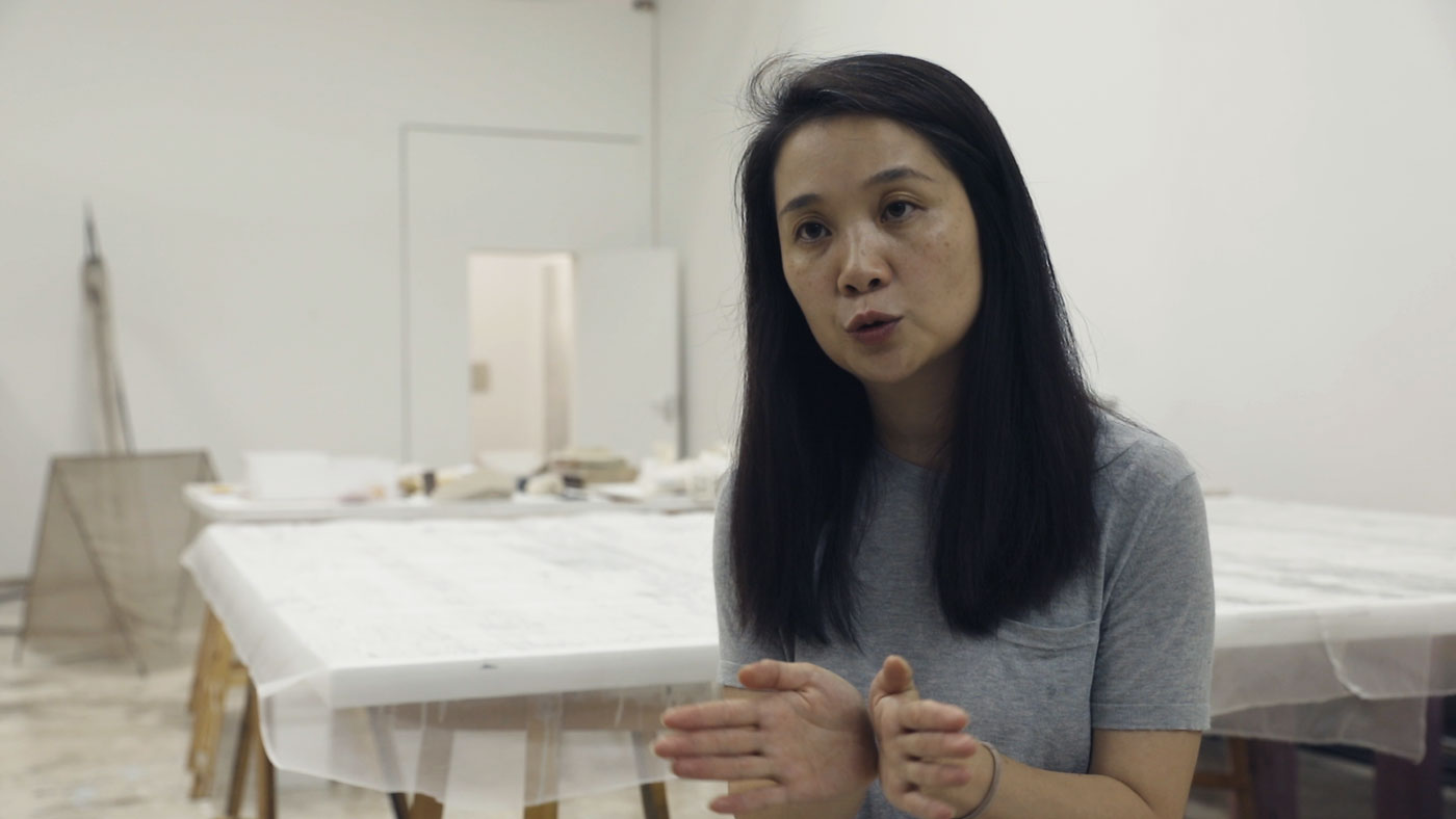 Still from Smart Museum of Art's artist interview with HU Xiaoyuan