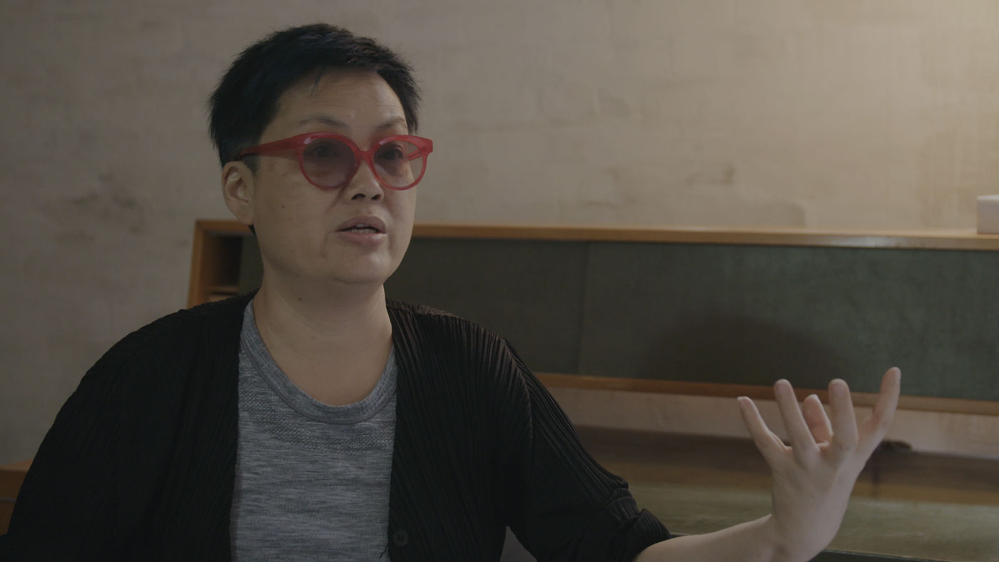 Still from Smart Museum of Art's artist interview with LIN Tianmiao