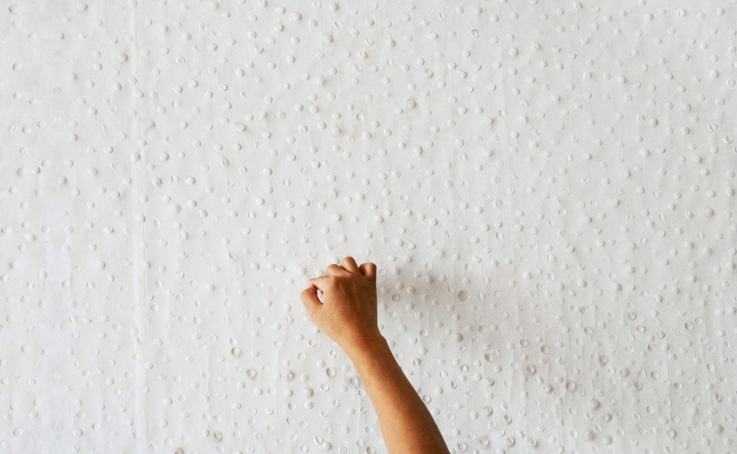 Zhang Yu making a Fingerprints work in Beijing, 2007. Photo courtesy of the artist.