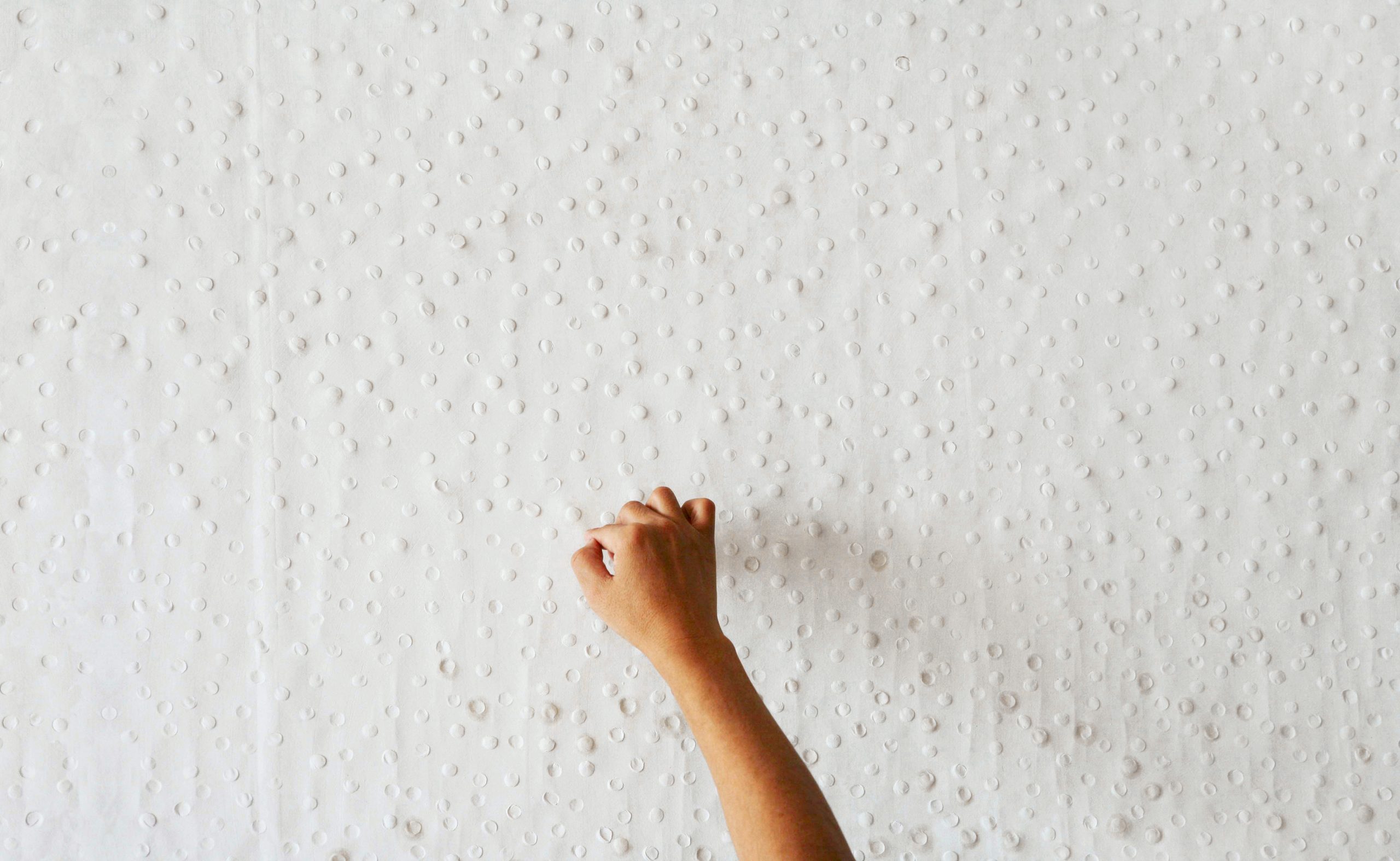 Zhang Yu making a Fingerprints work in Beijing, 2007. Photo courtesy of the artist.