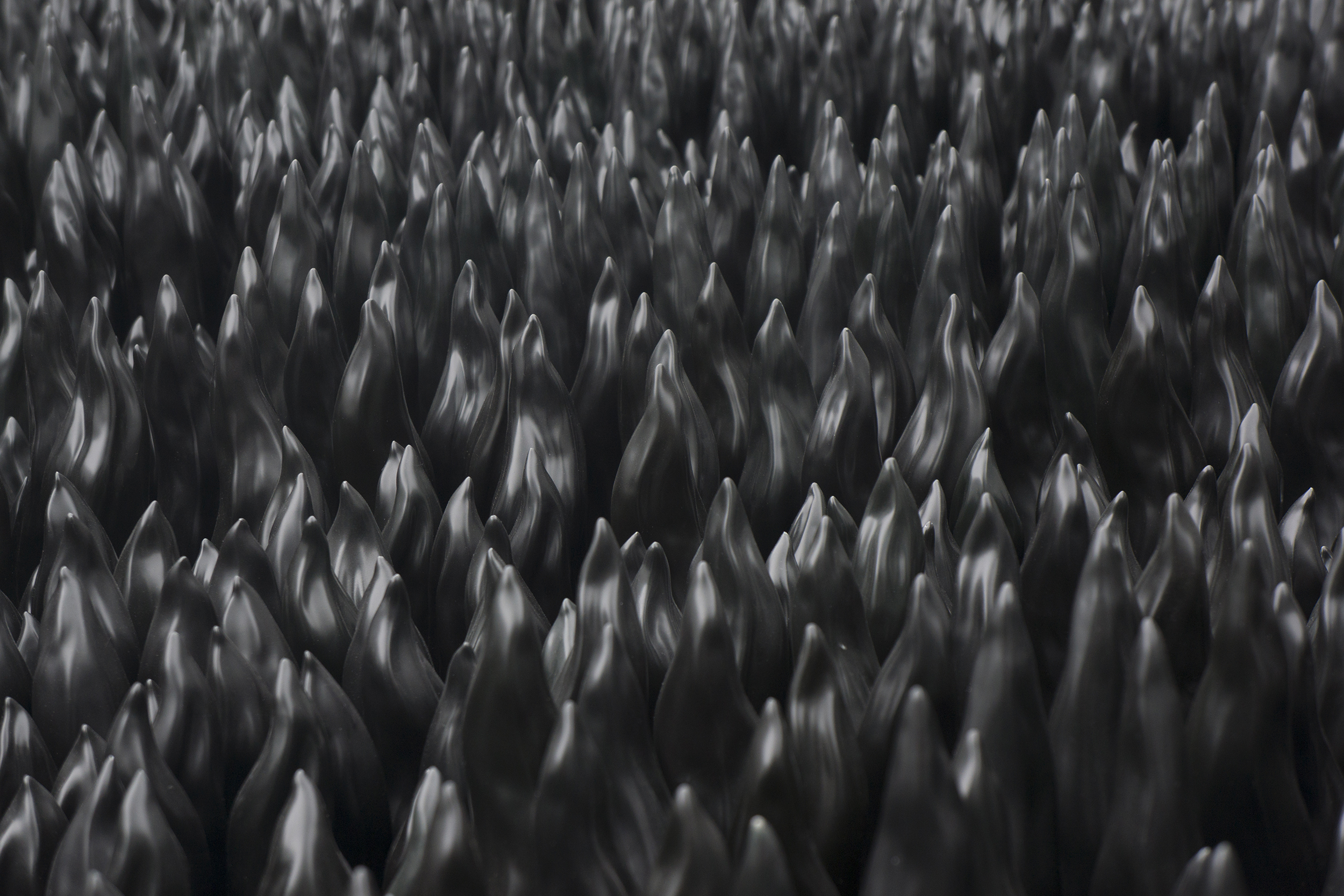 Liu Jianhua, Black Flame, 2017. Installation view, The Allure of Matter: Material Art from China, Los Angeles County Museum of Art, 2019–20. Photo © Museum Associates/LACMA.