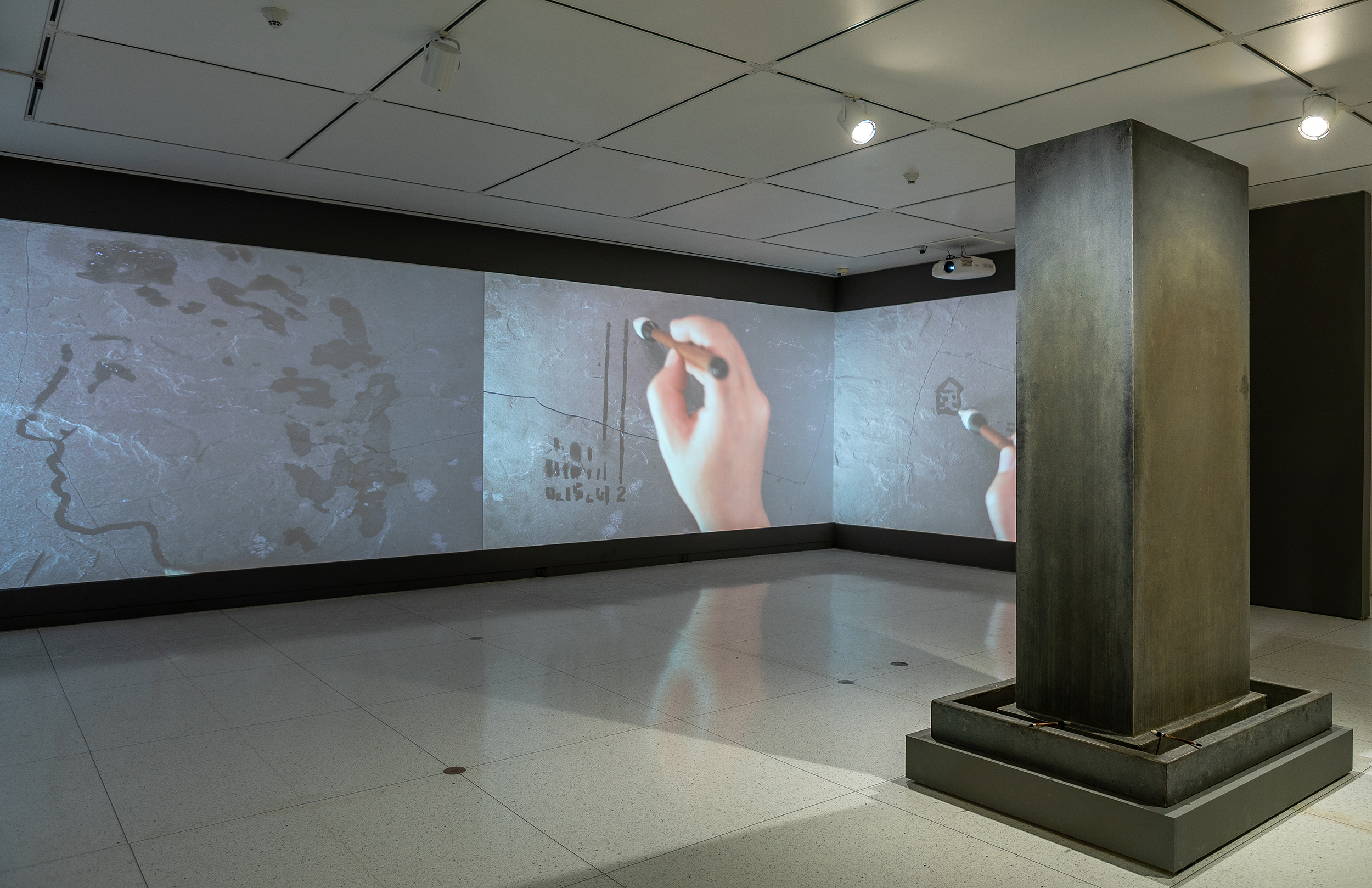 Song Dong, Water Records, 2010, and Traceless Stele, 2016